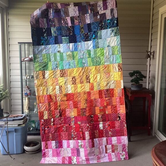 NWT Hand Crafted Colorful Patchwork Quilt in Generous Size - Picture 2 of 15